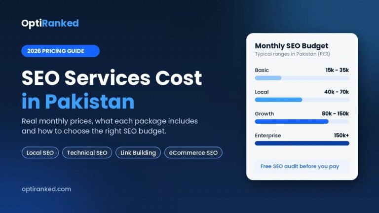 SEO services cost in Pakistan 2026 pricing guide by OptiRanked
